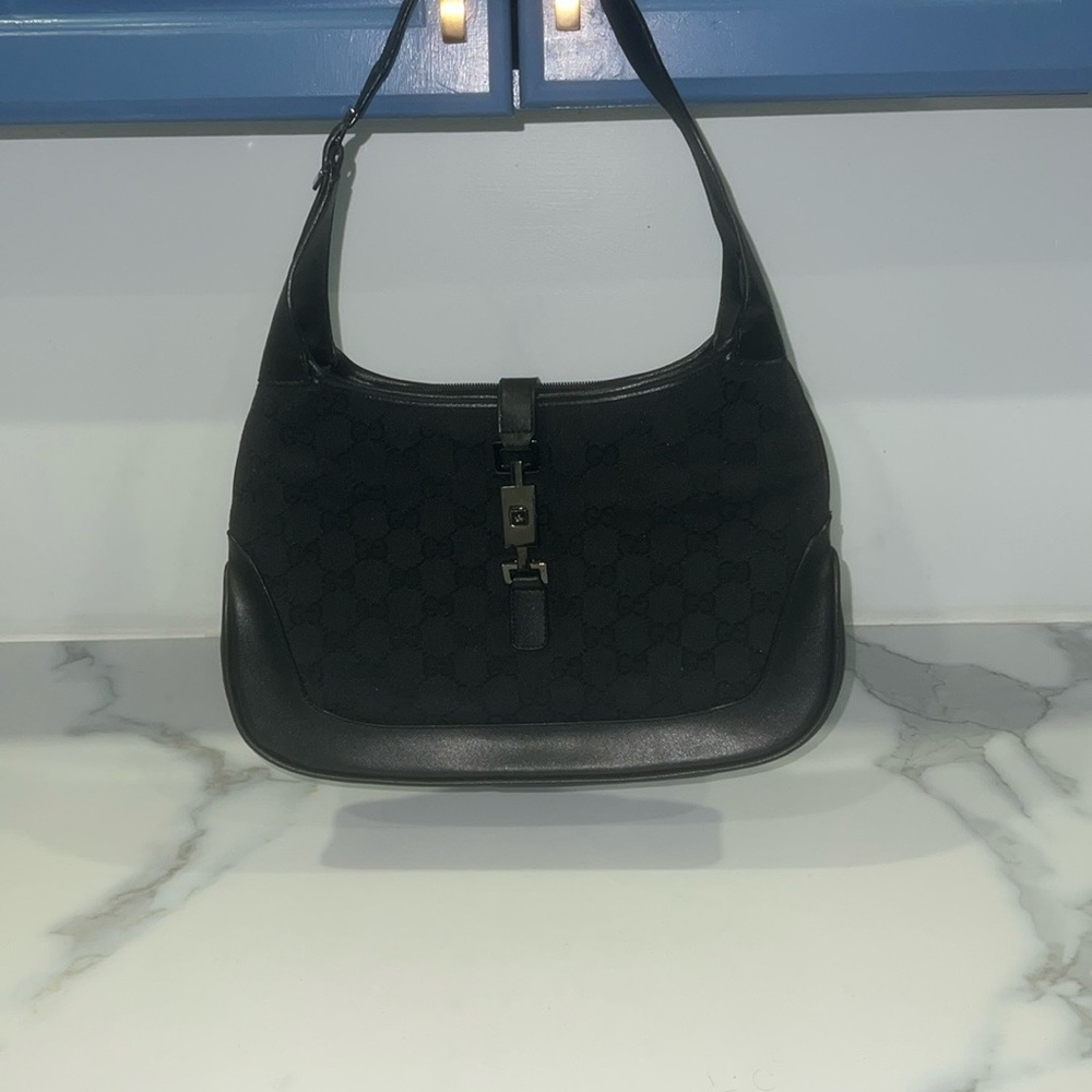 Gucci Black Monogram Shoulder Bag